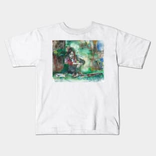 NICK DRAKE watercolor portrait .3 Kids T-Shirt